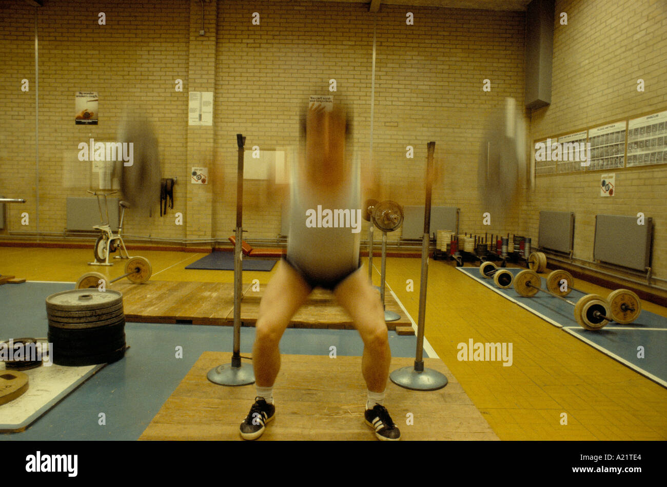 A prisoner in the gym, Featherstone Prison, Wolverhampton, UK Stock Photo