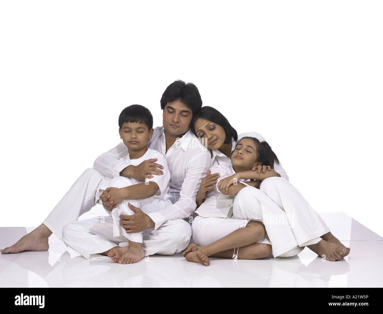 South Asian Indian Family With Father Mother Son And Daughter