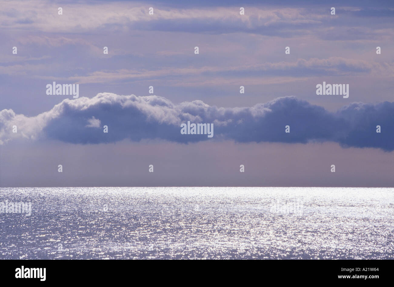 Adriatic Sea in Afternoon Sunlight Stock Photo