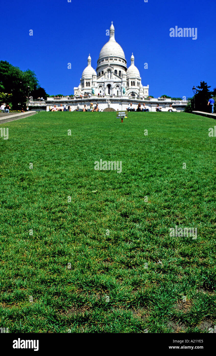 Sacre Coeur Cathedral in Montmartre Paris France Stock Photo