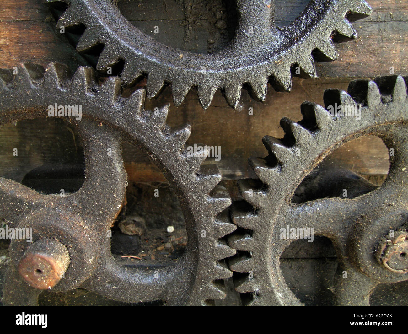 three old gearwheels Stock Photo