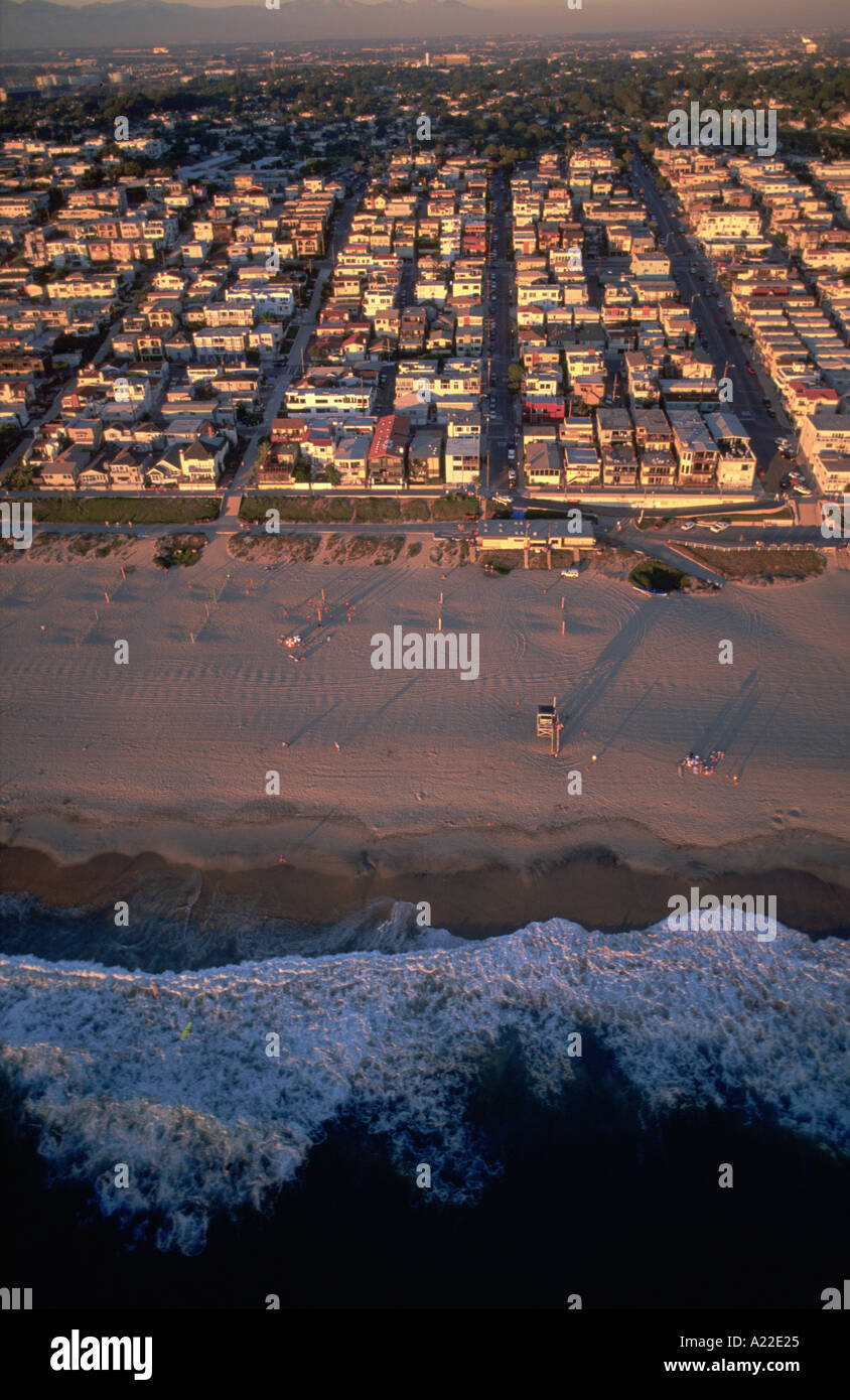 Aerial view over Venice Beach Local Caption Los Angeles Stock Photo - Alamy