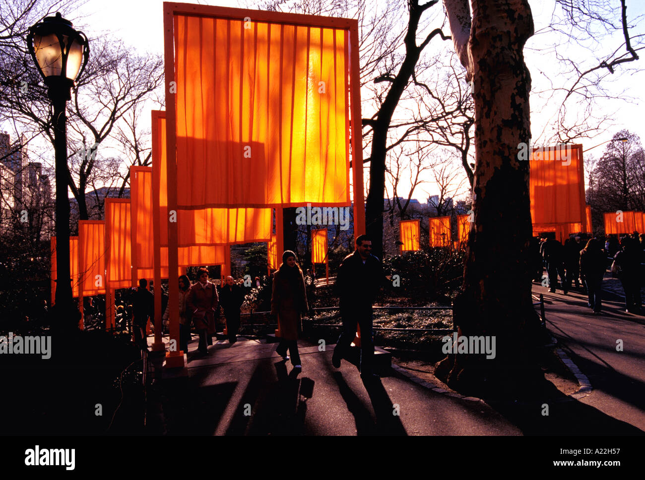 Christo Gates an Art project in Central Park New York Stock Photo Alamy
