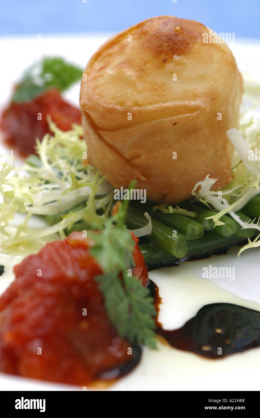 Food is goats cheese deep fried Stock Photo Alamy