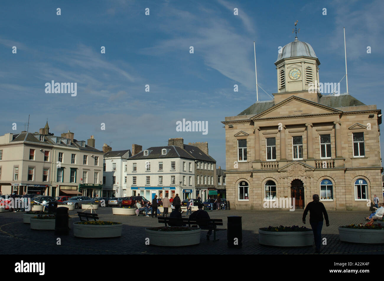 Town square in Kelso in the Scottish Borders Escocia Stock Photo