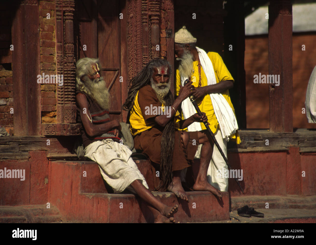 Sadhu Priests, Kathmandu, Nepal Stock Photo