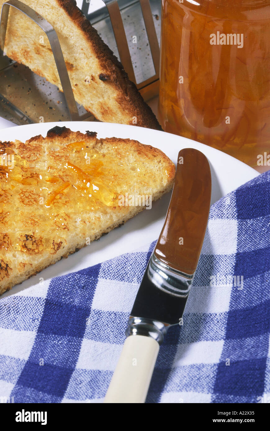 Toast and marmalade Stock Photo