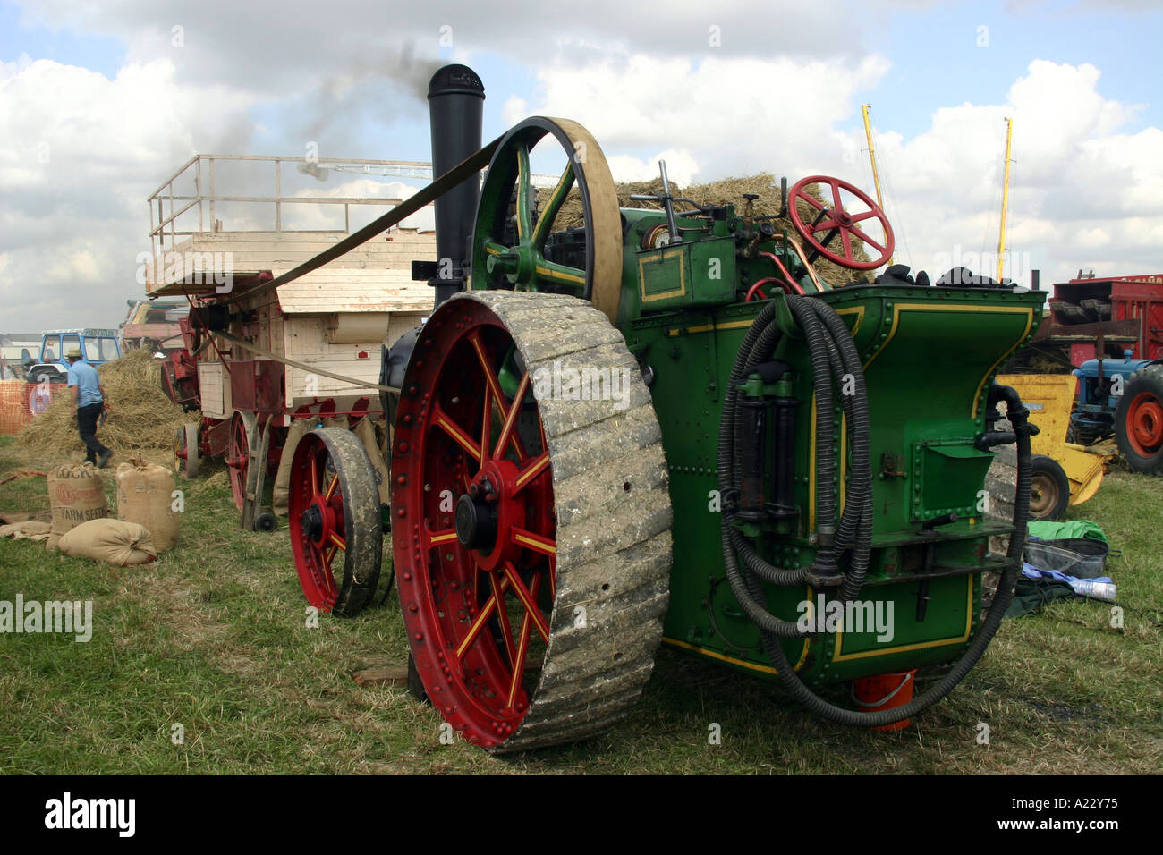 Threshing the old fashioned way Stock Photo Alamy