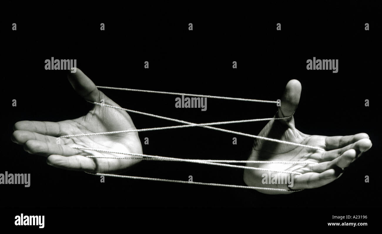 Hand with String Stock Photo Alamy