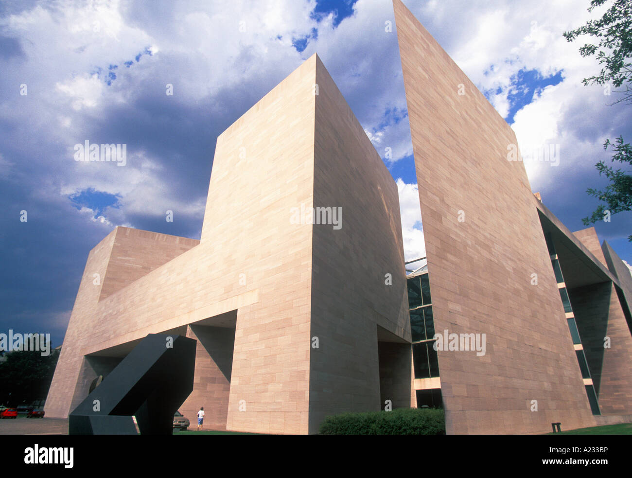 Washington DC East Wing of the National Gallery of Art building exterior. Landmark museum. Architect: I M Pei. United States of America, USA Stock Photo