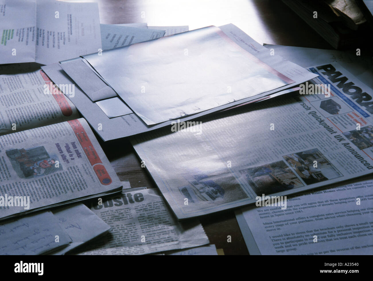 a photograph taken without a polarizing filter can result in many reflections one of two see also A23541 for the effect of usi Stock Photo