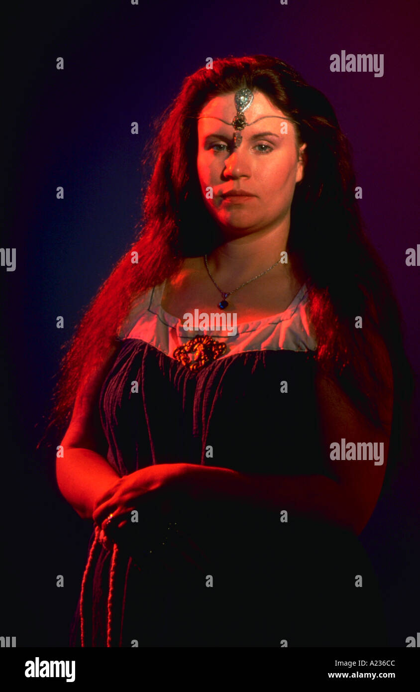 Witch Kestryl Angell Galbreath is host of a cable television program Kestryl and Company about witches and pagan lifestyles Stock Photo