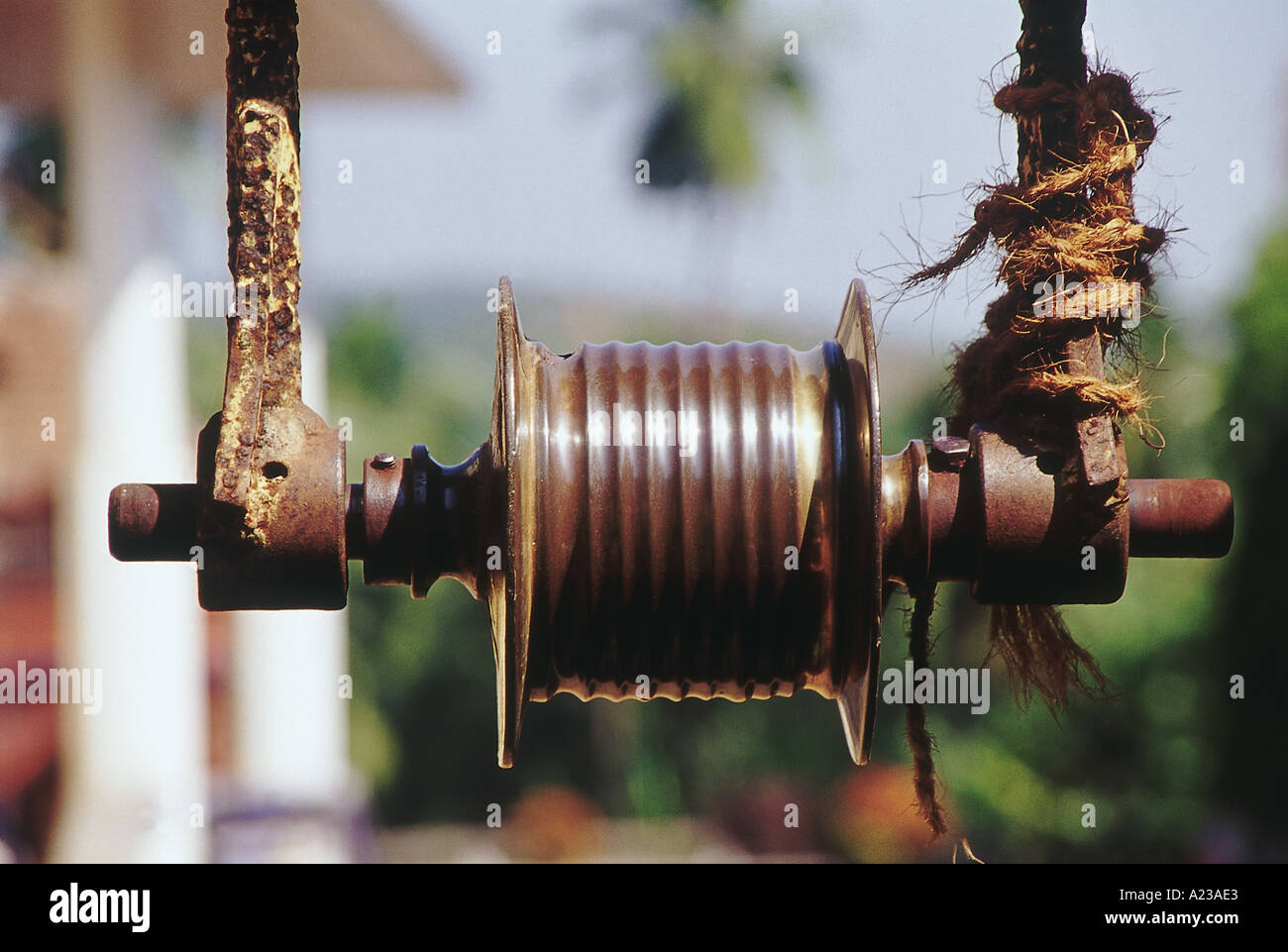 'Rahate', a pulley used for drawing water out of a well. Goa, India