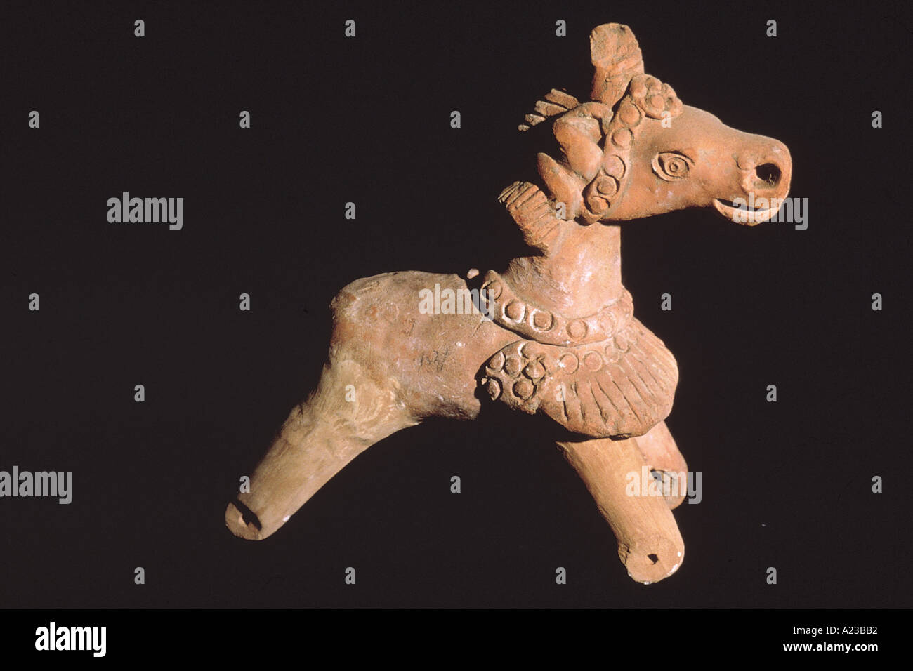 Terracotta toy elephant. Buxer, India. Dated: 200-400 B.C. Stock Photo