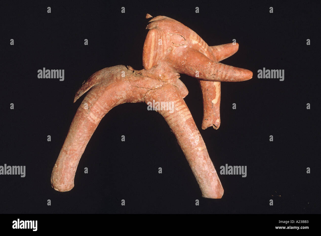 Decorated terracotta figurines. Buxer, India. Dated: 200-400 B.C. Stock Photo