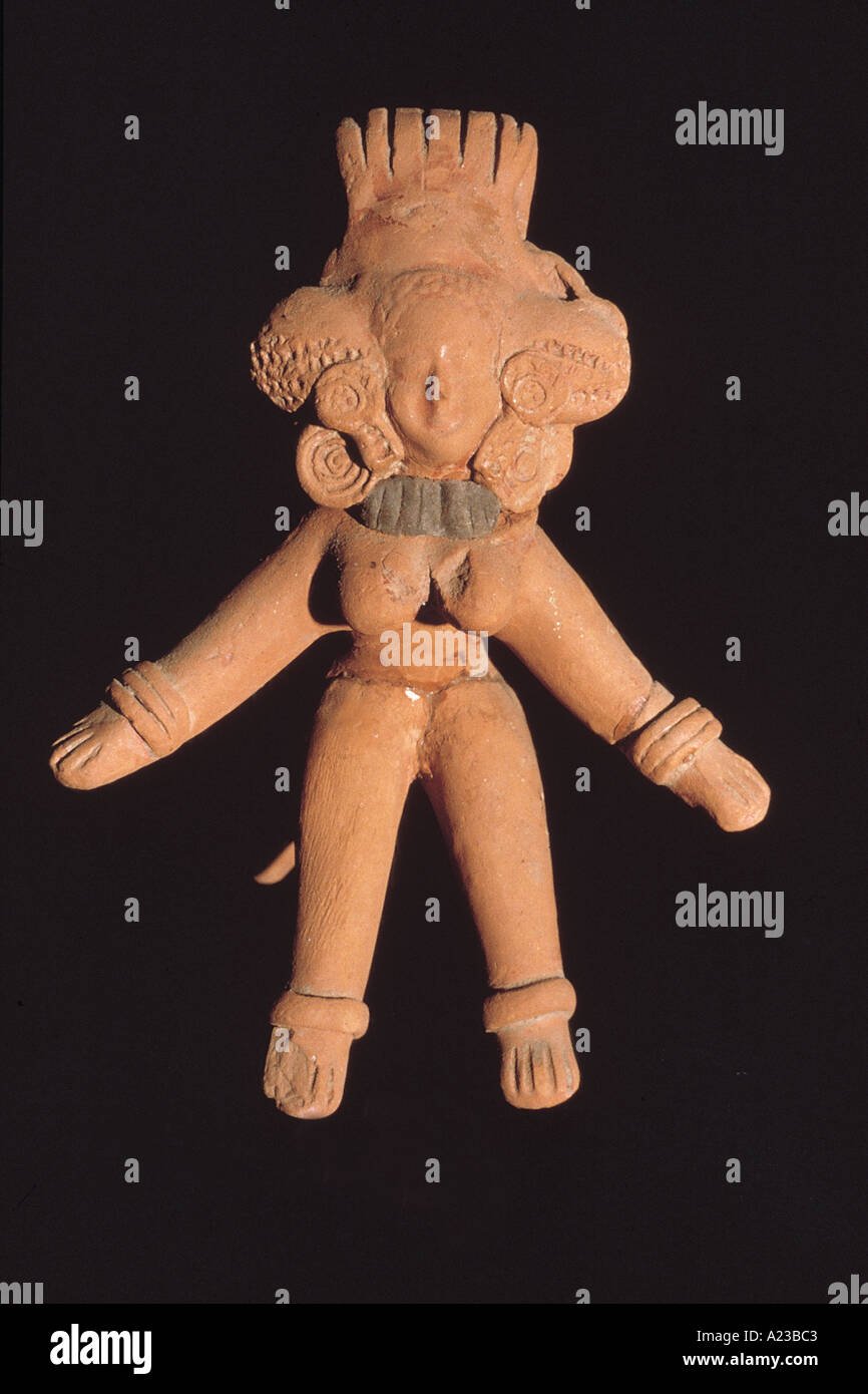 Terracotta ornamented headless female figurine. Mauryan period. Bulandi Bagh in Patna, Bihar India Stock Photo