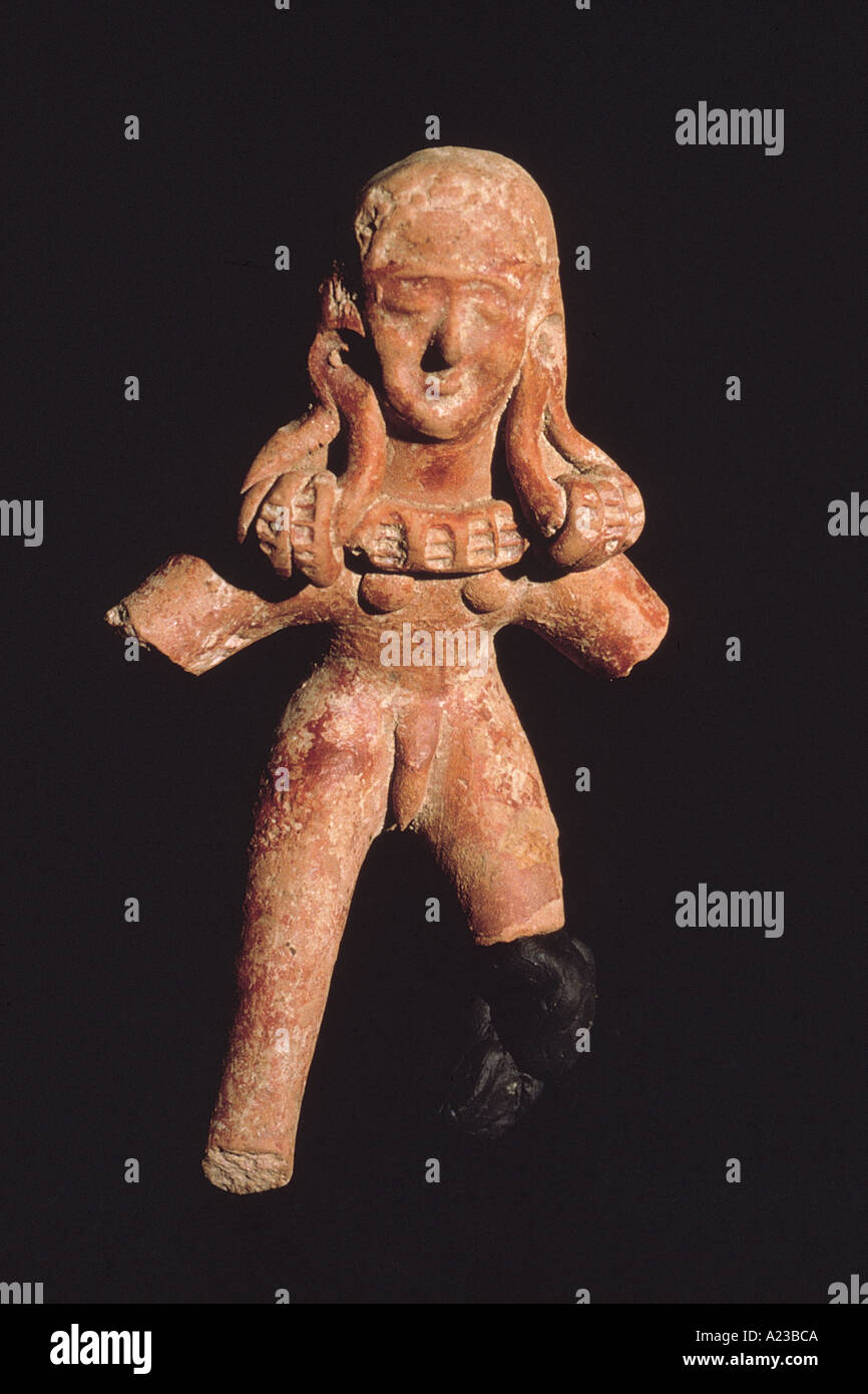 Terracotta female figurine. Sunga period. Dated: 100 B.C. Stock Photo