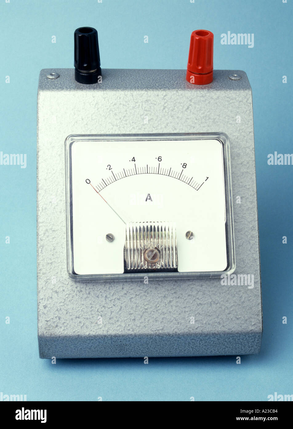 an analogue ammeter scale 0-1A needle on zero Stock Photo
