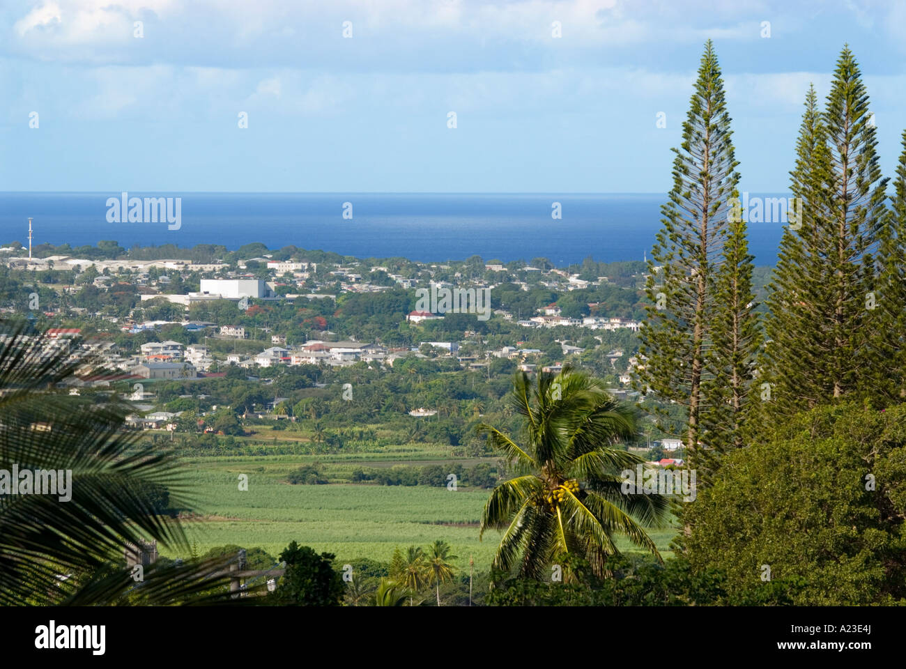 View of Countryside and Caribbean from Gun Hill, St Barbados