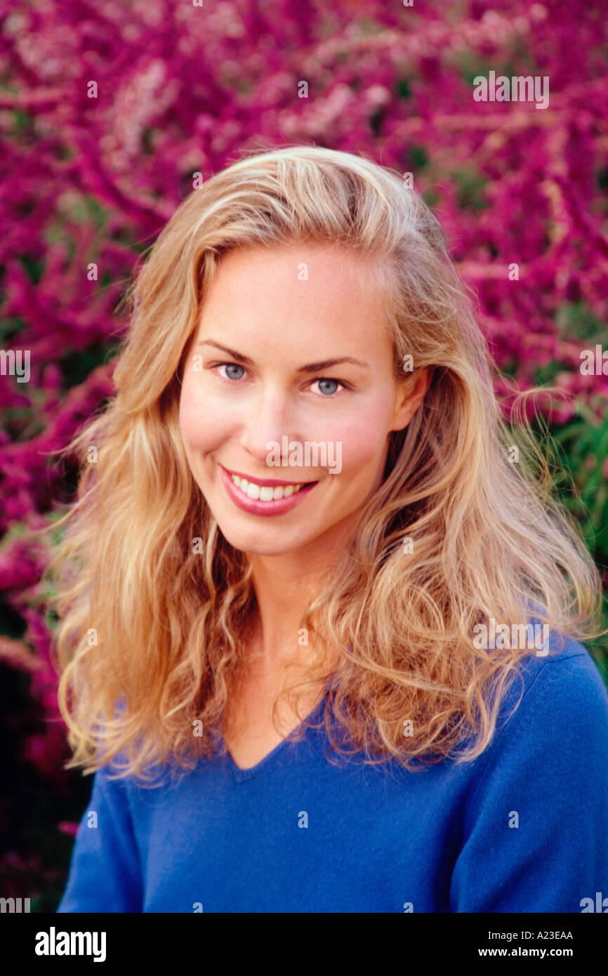 young blonde woman portrait Stock Photo