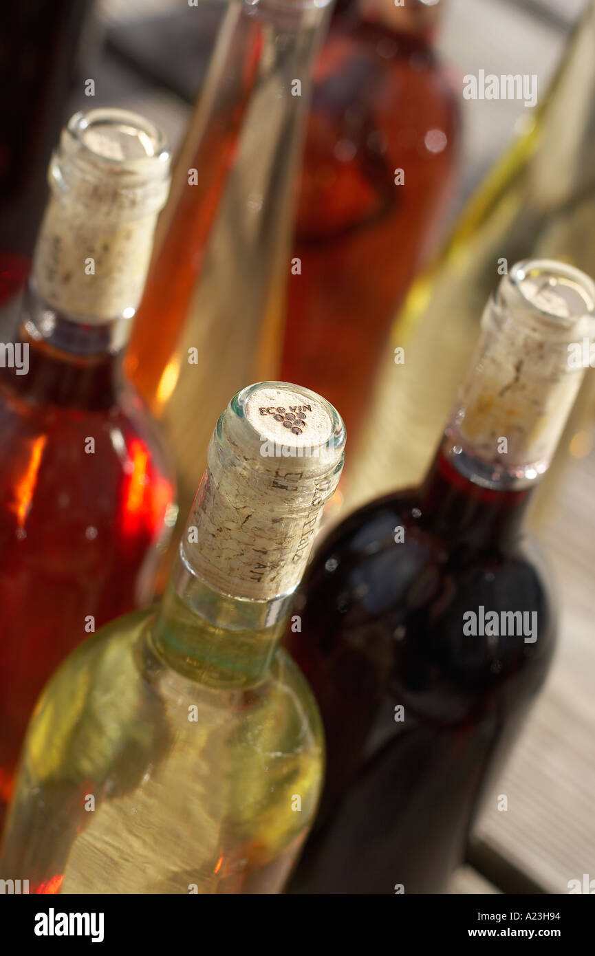 bottles of high quality organic wine Germany Stock Photo Alamy