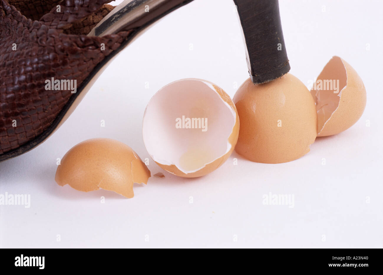 Idiom treading on eggshells Stock Photo Alamy