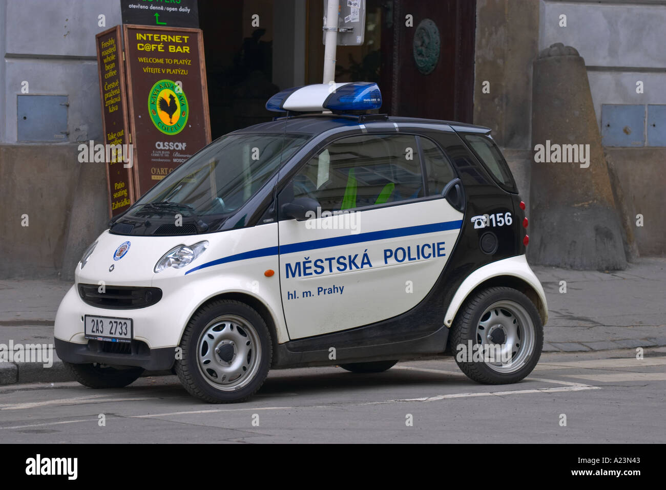 Police car in Prague Czech Republic Stock Photo Alamy