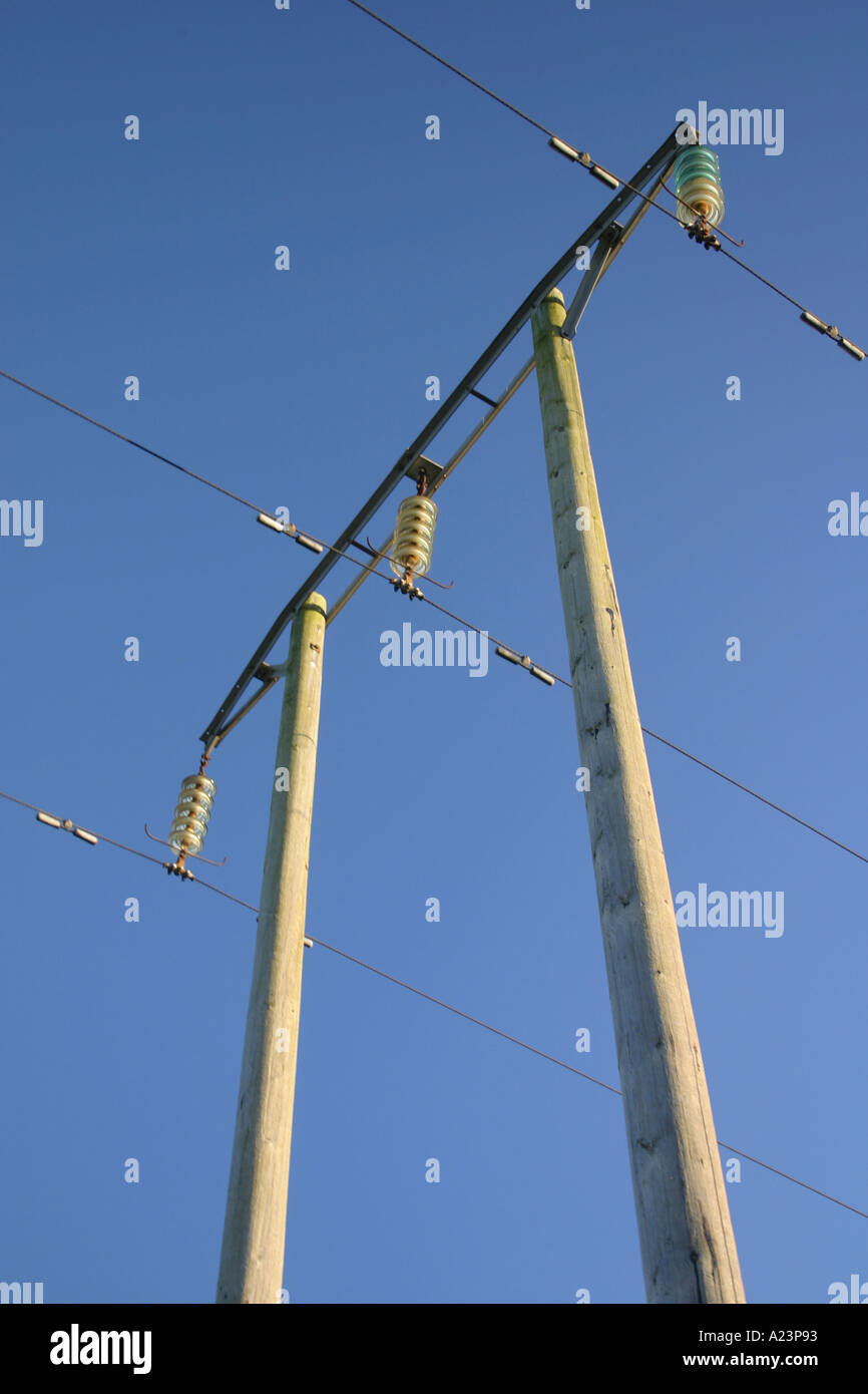 Telegraph Power Lines in Ashington Northumberland UK Stock Photo - Alamy
