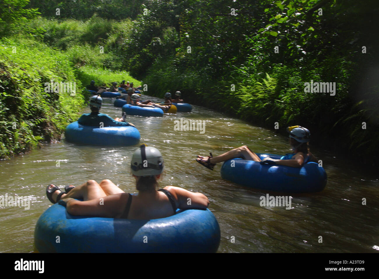 Kauai Backcountry Adventues mountain tubing Kauai Hawaii editorial use