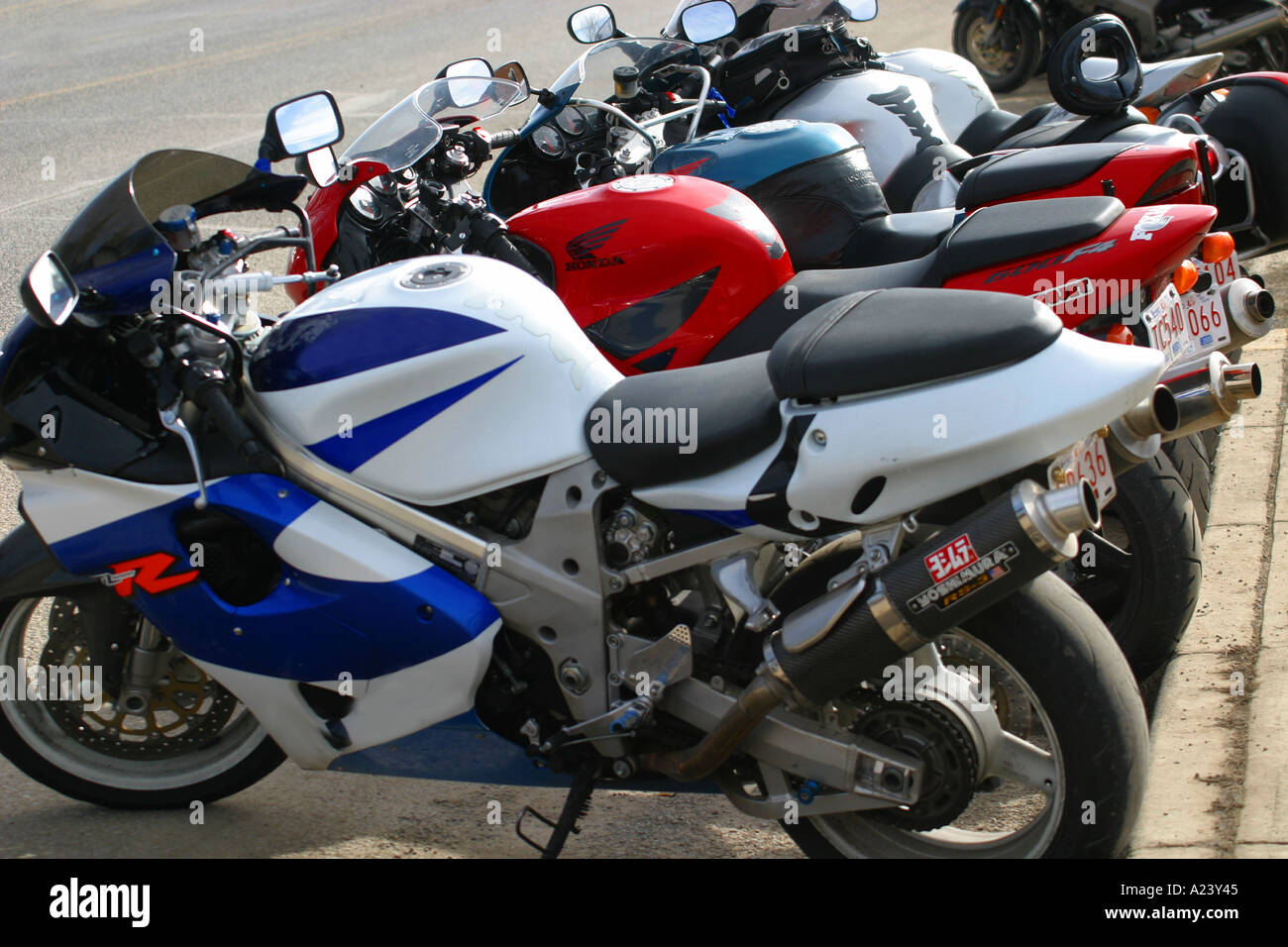 Motorcycles in a row Stock Photo - Alamy