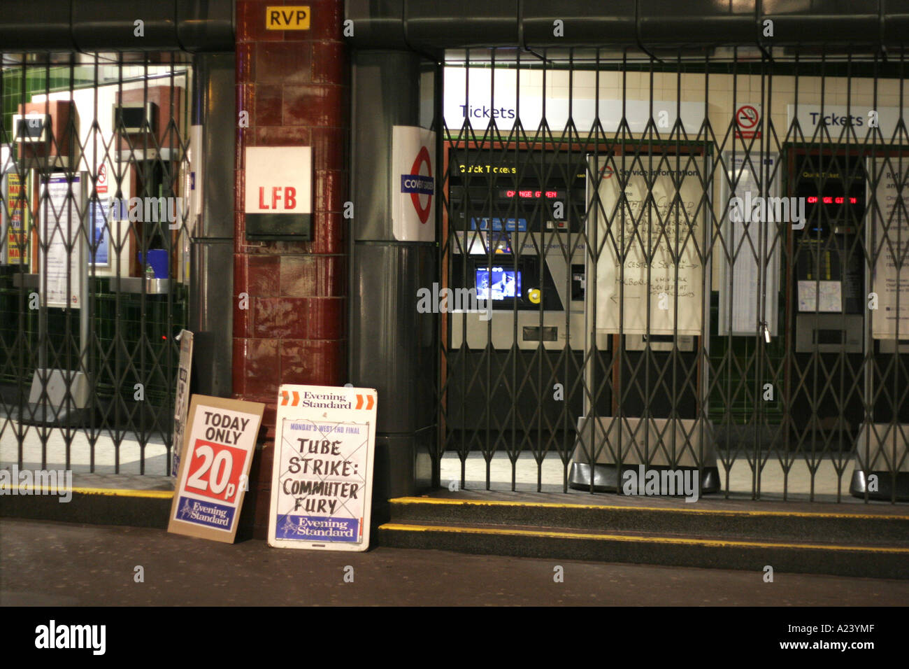 Closed London Underground Station During A Tube Strike Horizontal Stock Photo Alamy