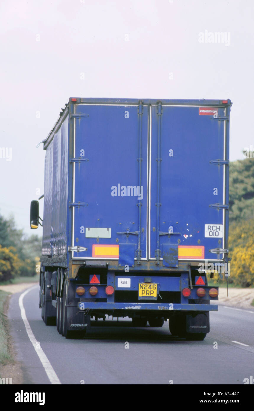 Rear view of container lorry 1996 Stock Photo Alamy