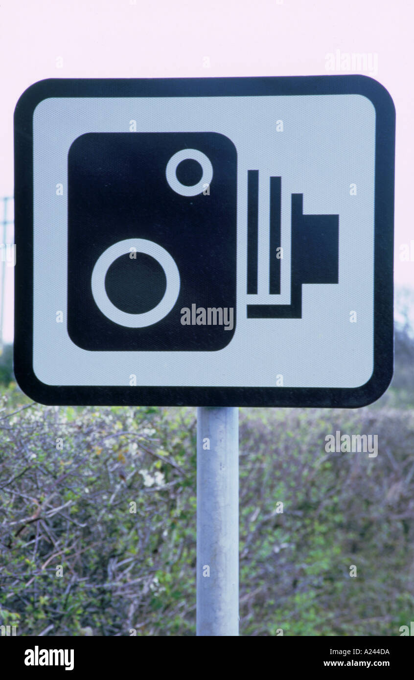Speed Camera warning sign Stock Photo Alamy