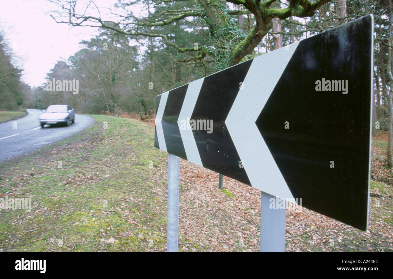 Chevron Road sign Stock Photo