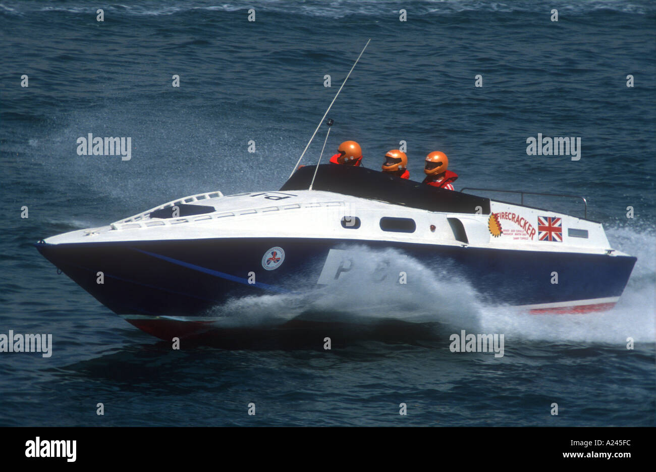 The NCB class offshore powerboat Firecracker at Portsmouth Hampshire England Europe Stock Photo