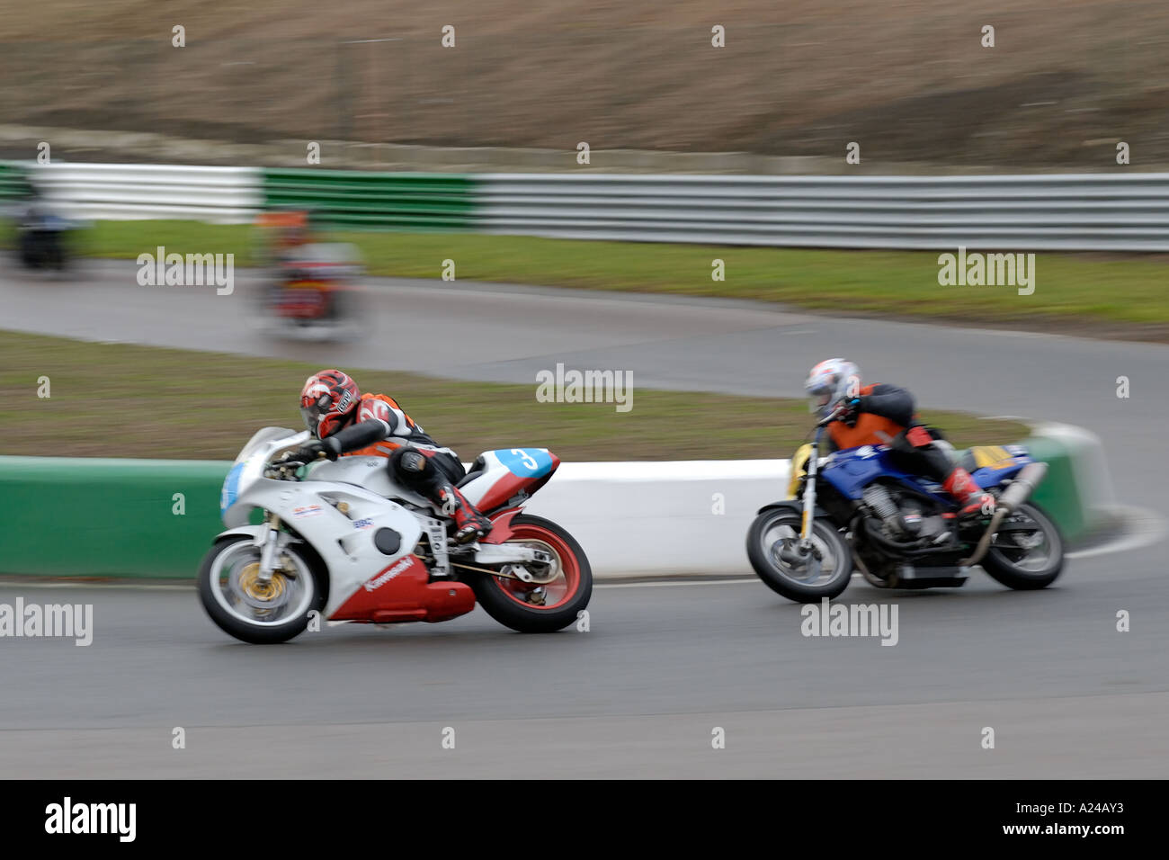 Motorcycle racing at the Mallory Park Plum Pudding Races, Boxing Day 2005 Stock Photo