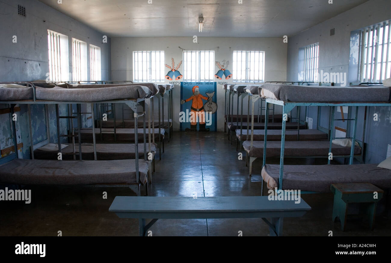 Communal Cell in Robben Island Cape Town South Africa Stock Photo
