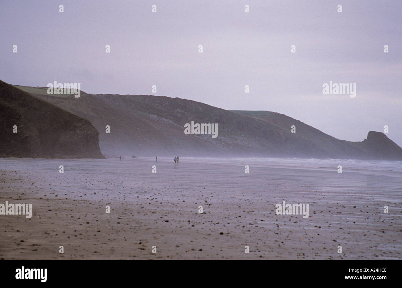 Newgale Sands Pembrokeshire Wales Cymru UK Beach Mist Misty Autumn ...