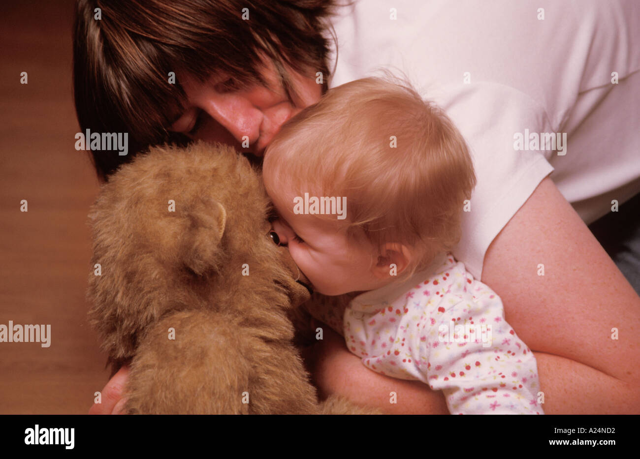 Baby Girl Boy Toddler Stuffed Monkey Soft Toy Mother Mum Mom  Stock Photo