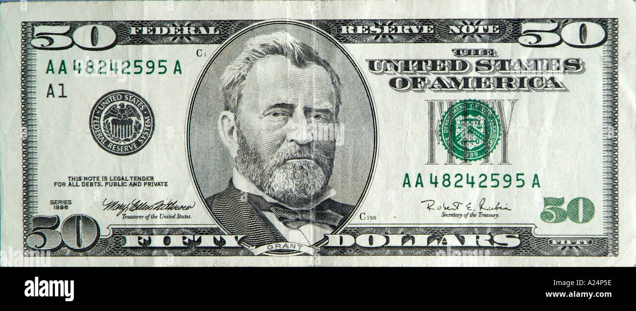 Fifty dollar bill hi-res stock photography and images - Alamy