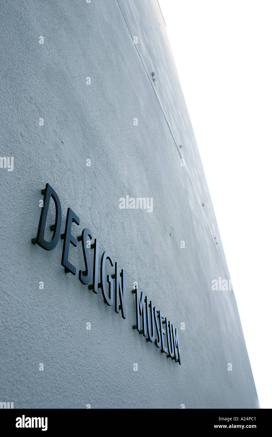 Entrance sign to the Design Museum next to Tower Bridge London Stock Photo