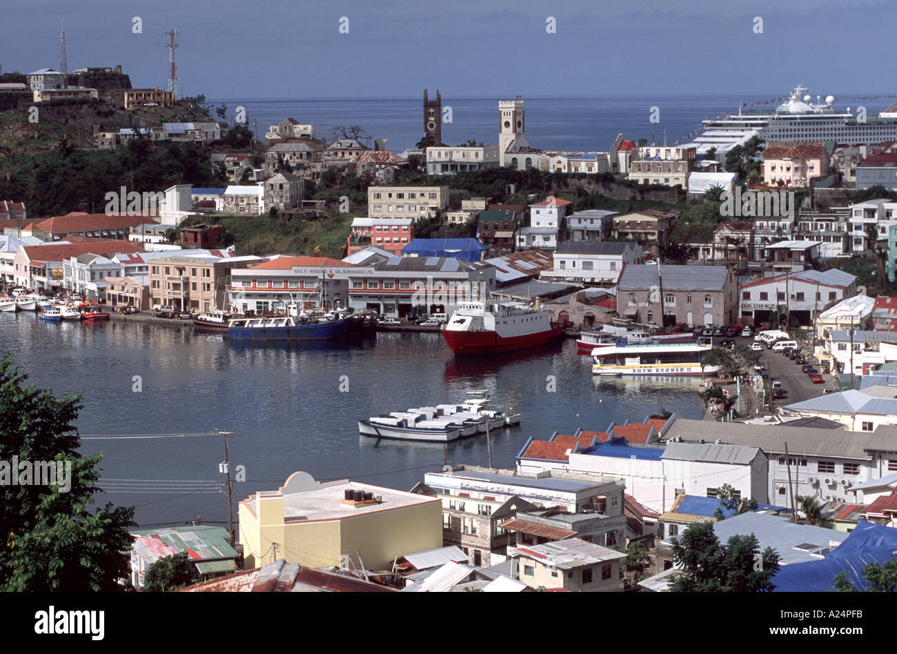 The Carenage harbour area St George capital city of Grenada West Indies