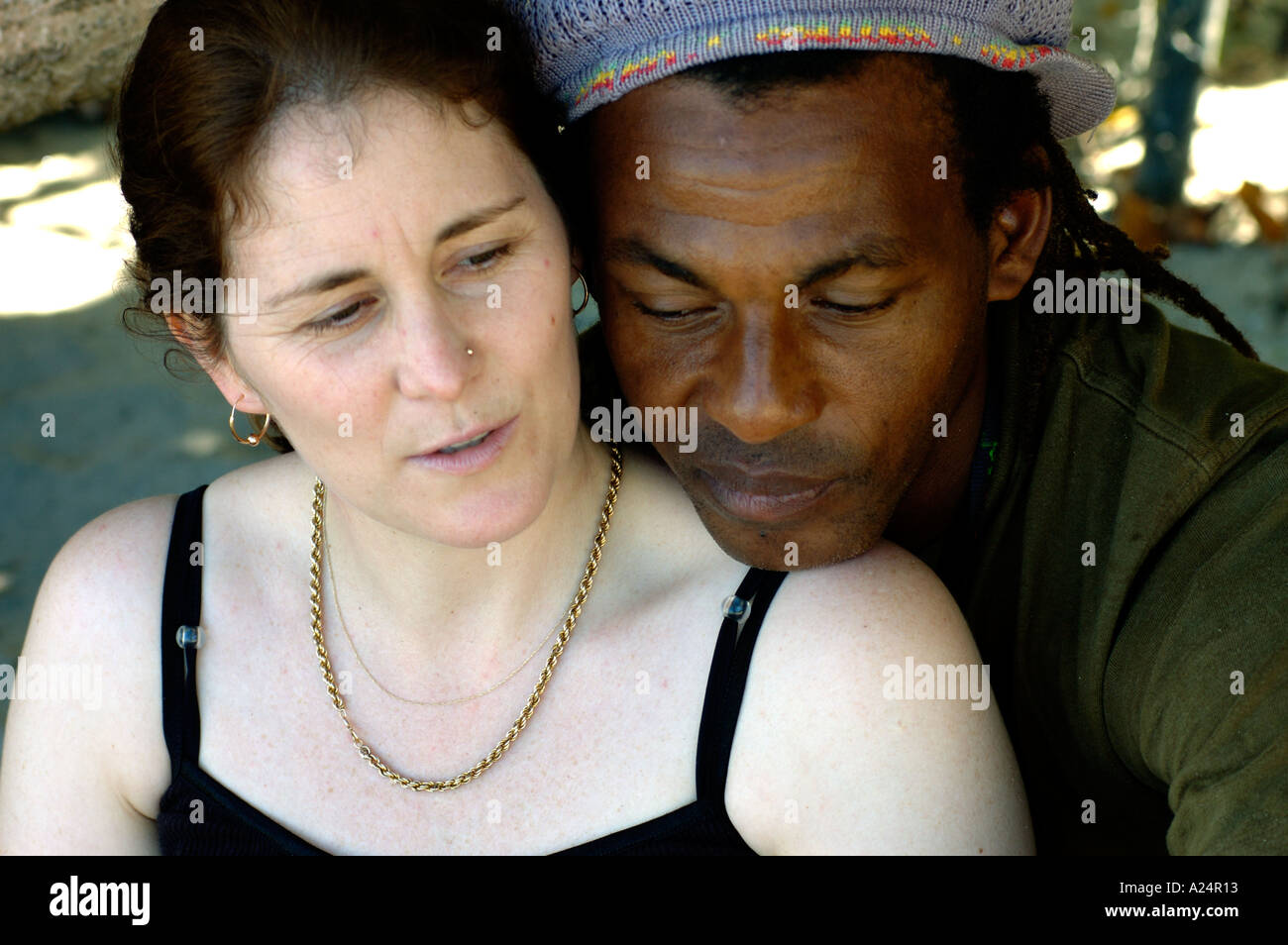 Mixed-race couple hugging — Stock Photo © photography33 