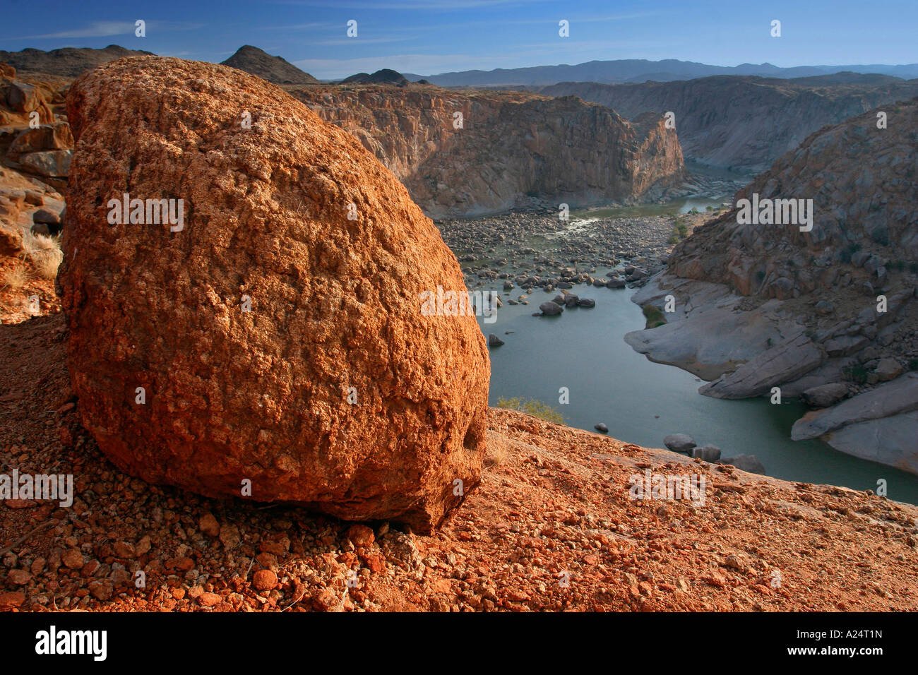 canyon of the Orange river with red granite rocks Augrabis Falls National Park South Africa Stock Photo