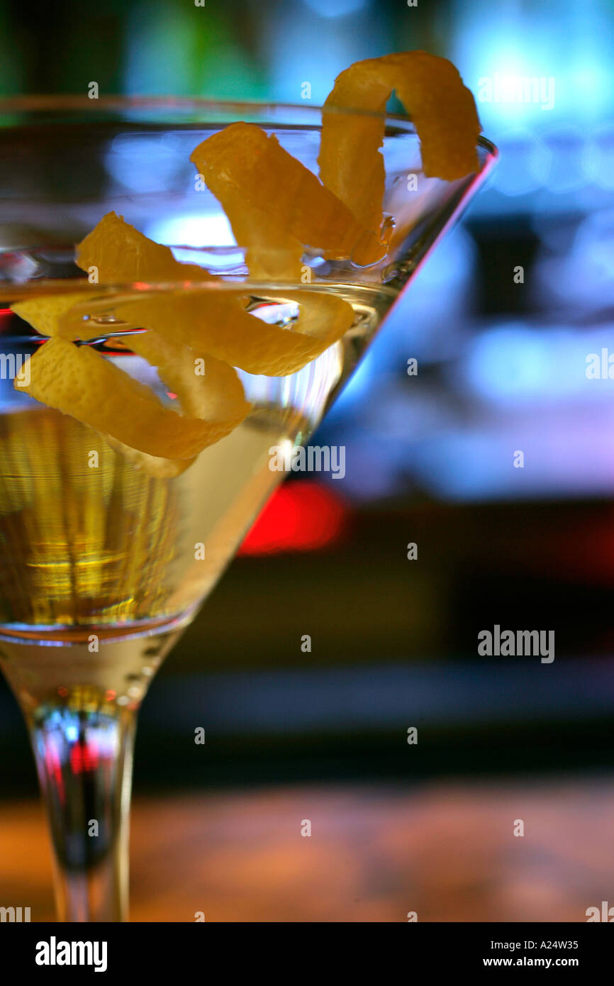 Martini with a lemon twist Stock Photo Alamy