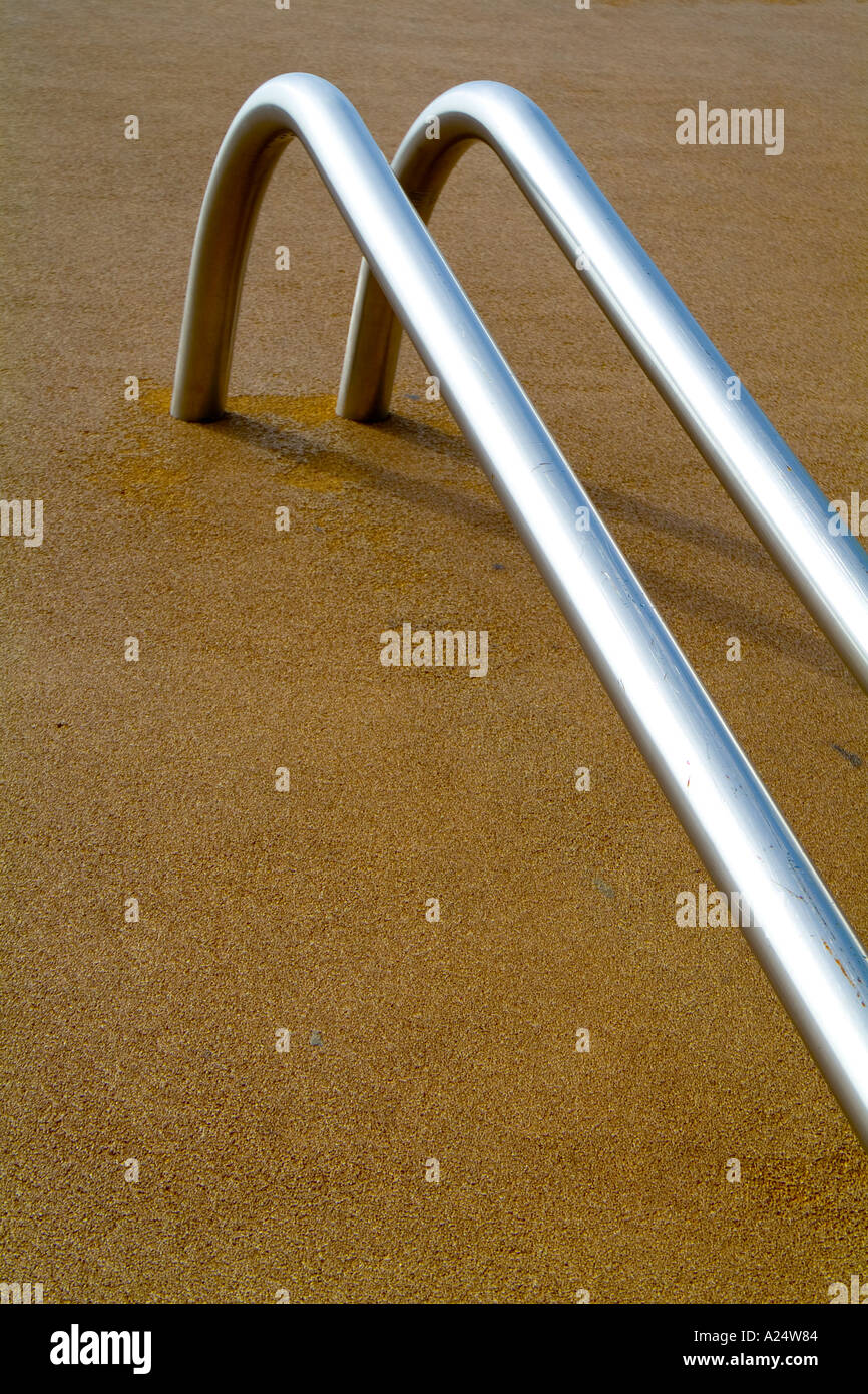 Handrails on children s playground Stock Photo Alamy