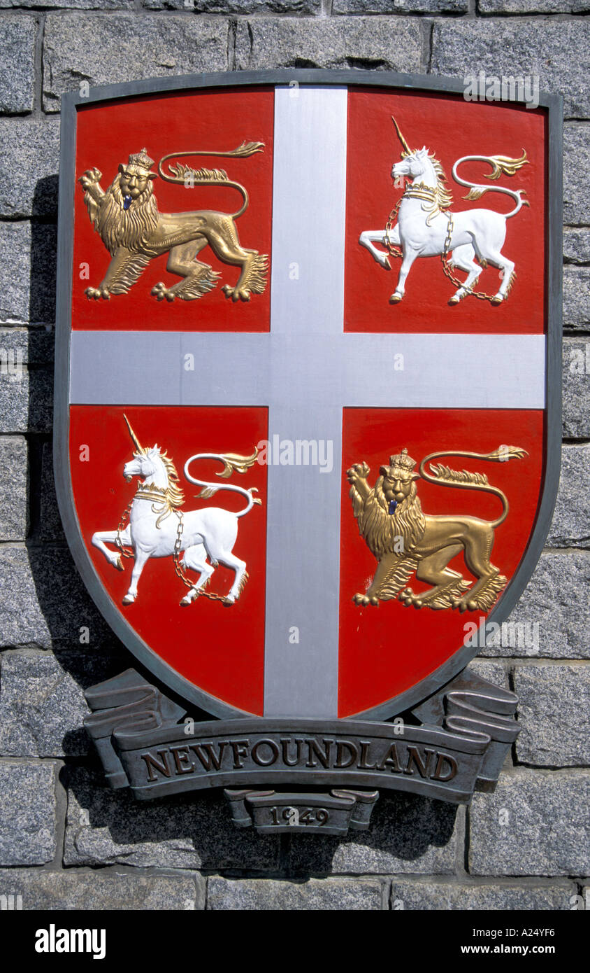 Coat of Arms Newfoundland Canada Stock Photo Alamy