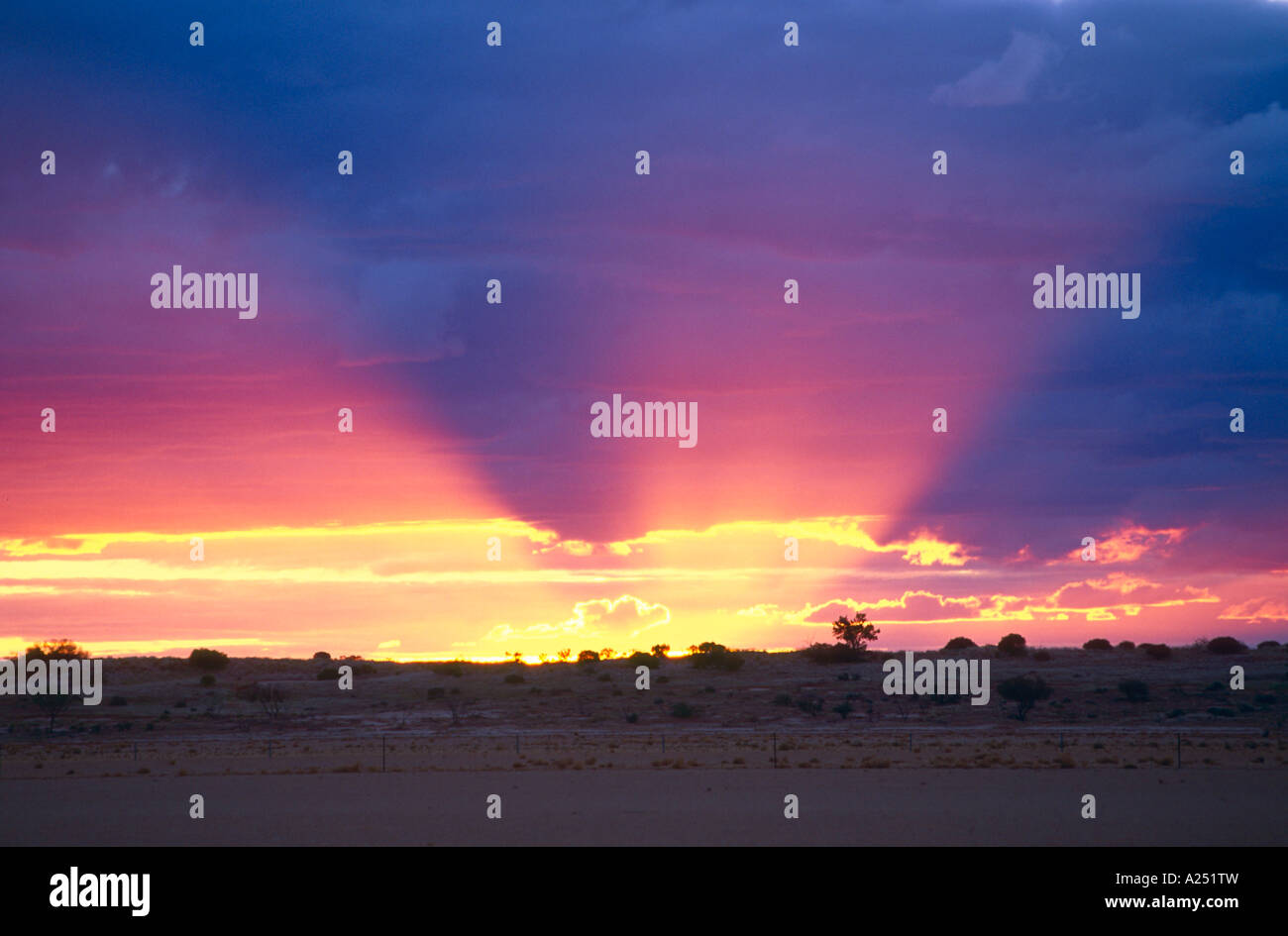 Sonnenuntergang Strzelecki Wueste Sunset over Strzelecki Desert South Australia Sued Australien Stock Photo
