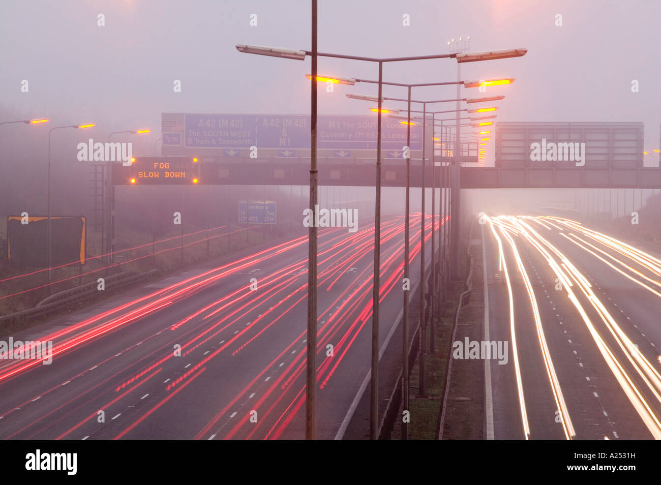 Lamp post night motorway hi-res stock photography and images - Alamy