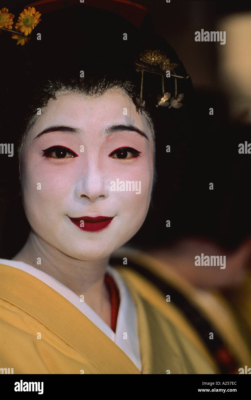 PORTRAIT OF TRADITIONALLY DRESSED GEISHA GIRL Stock Photo Alamy